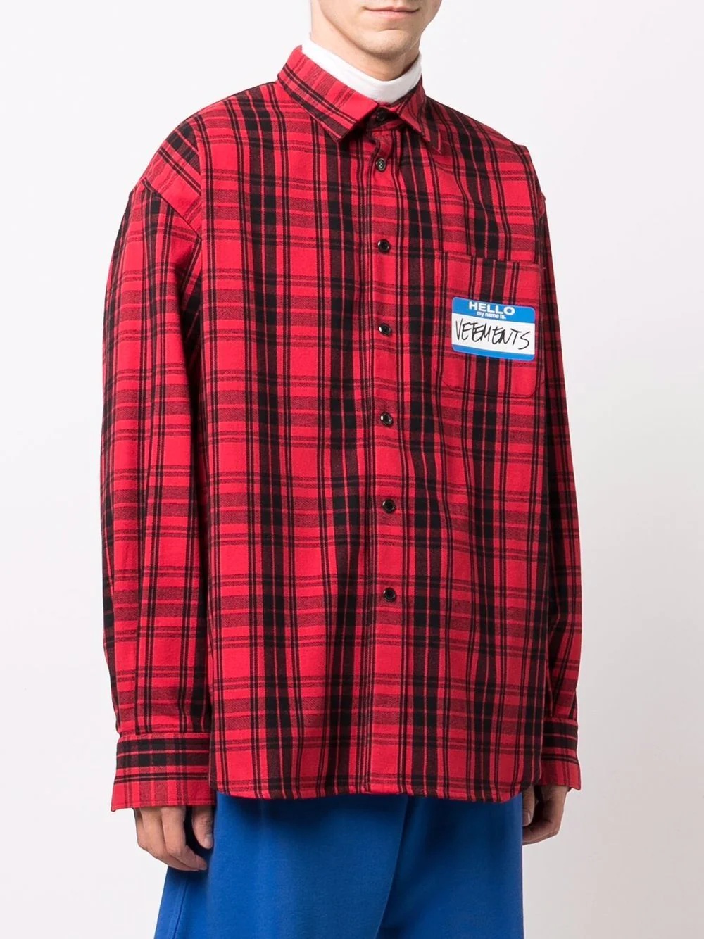 tag print plaid shirt - 5