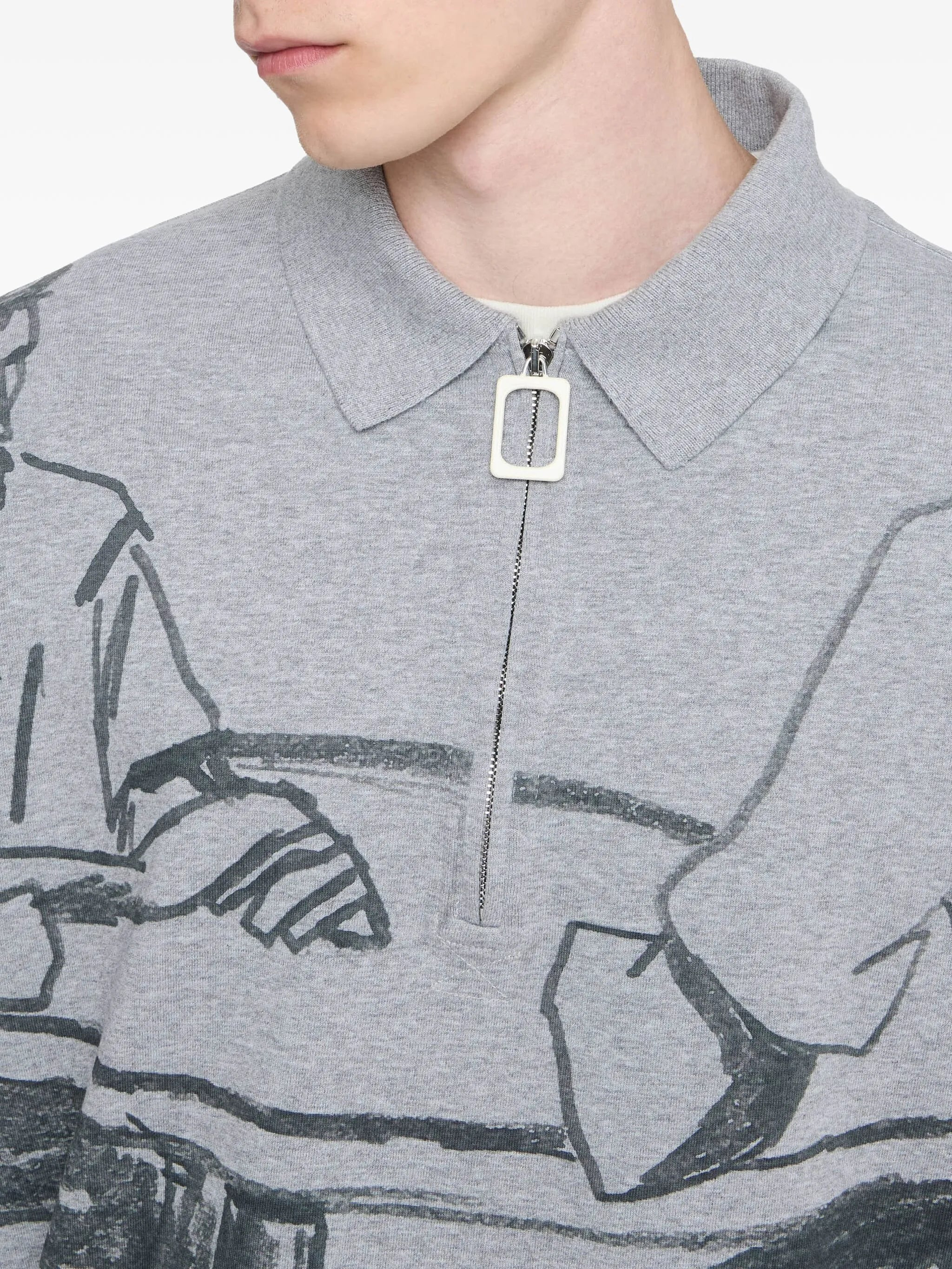 Jw Anderson Half-zip Illustration Sweatshirt - 4