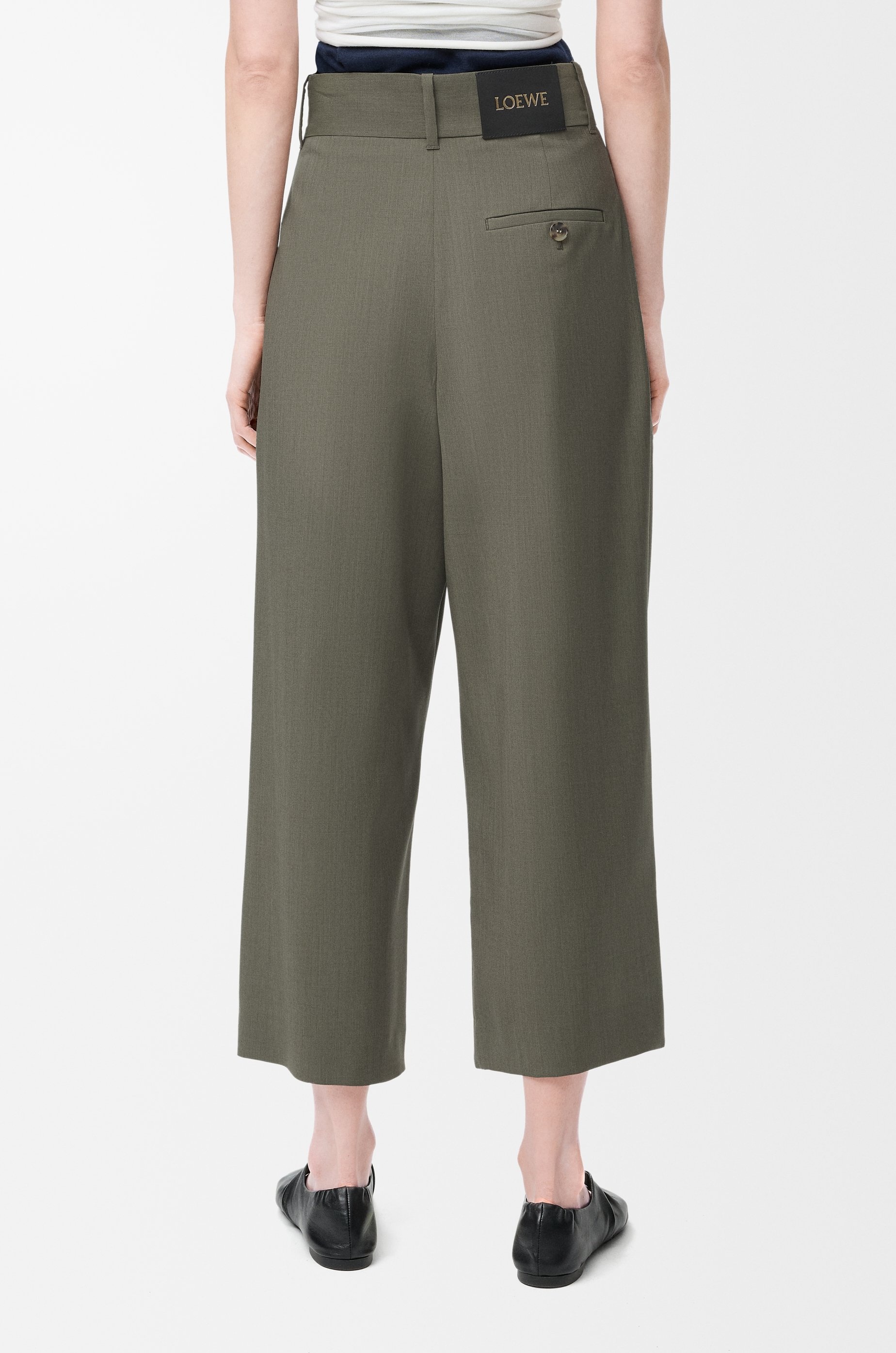Cropped wrap trousers in wool - 4