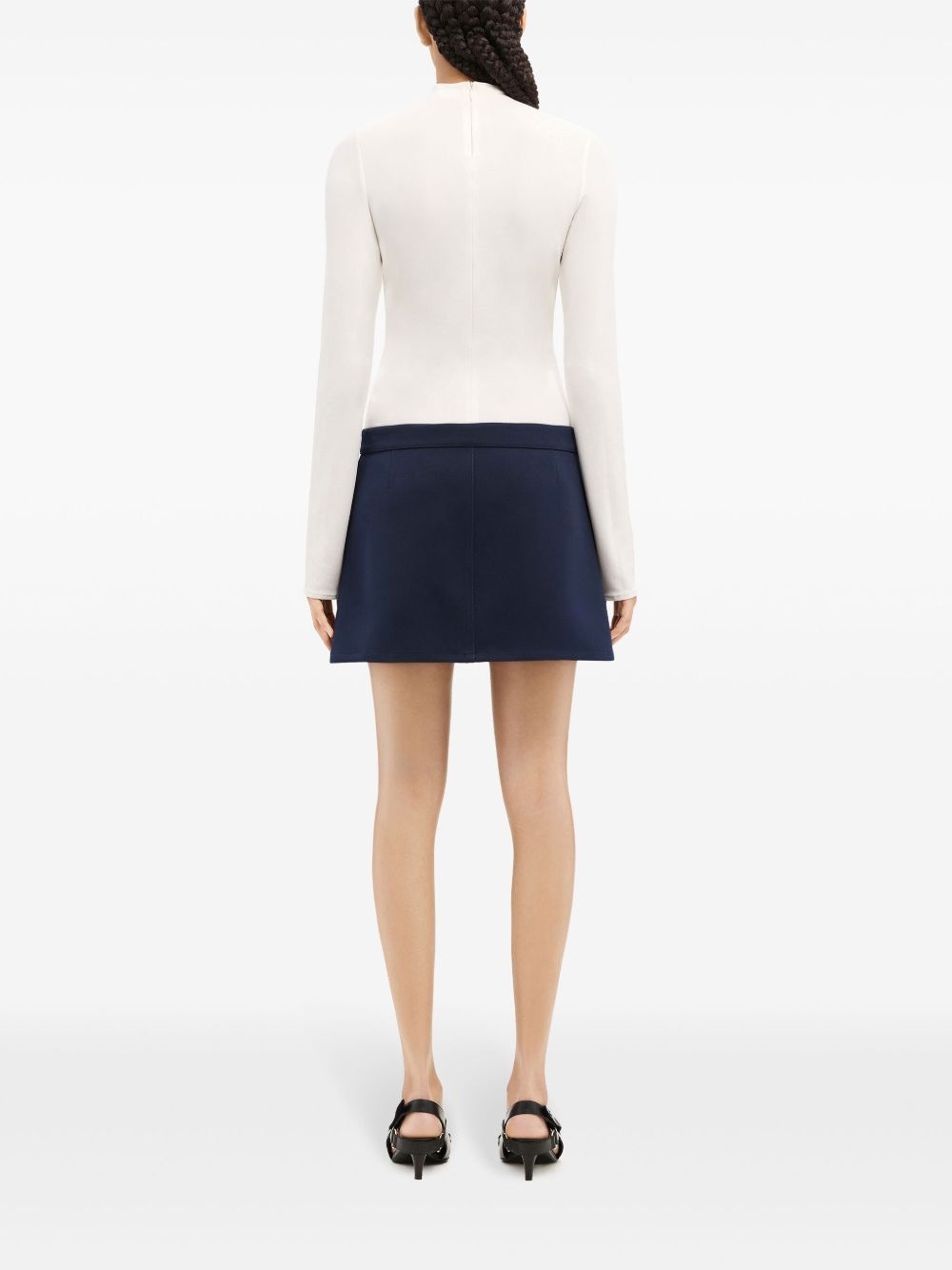 logo-appliqué twill mini skirt - 4