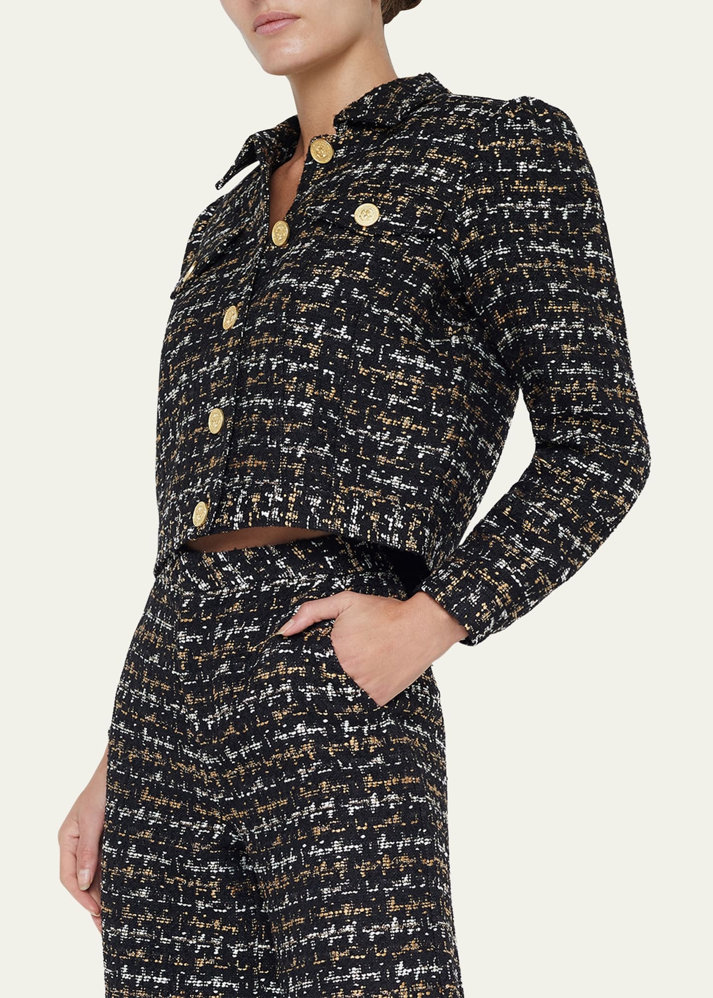 Kasey Tweed Bracelet-Sleeve Jacket - 4