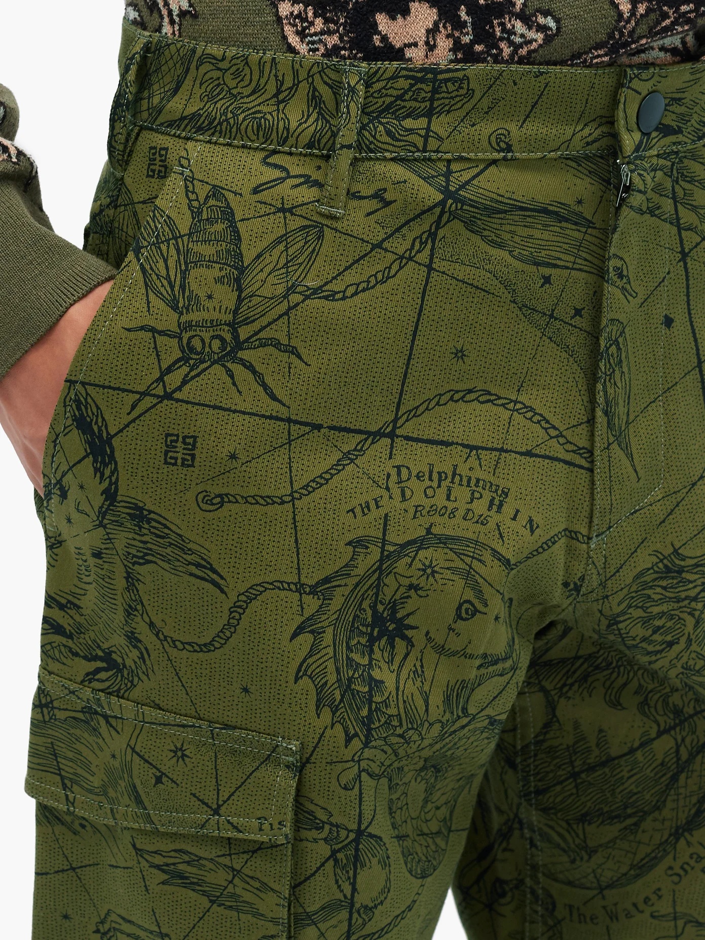 Map-print cotton-twill cargo trousers - 3