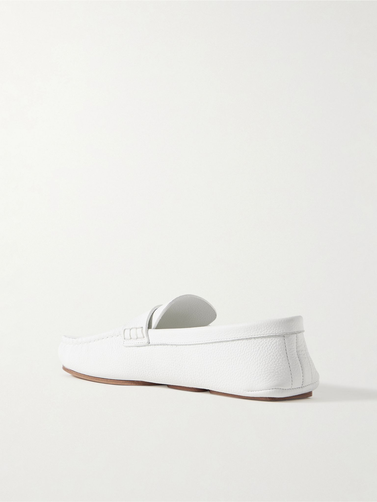 Billy textured-leather loafers White - 3