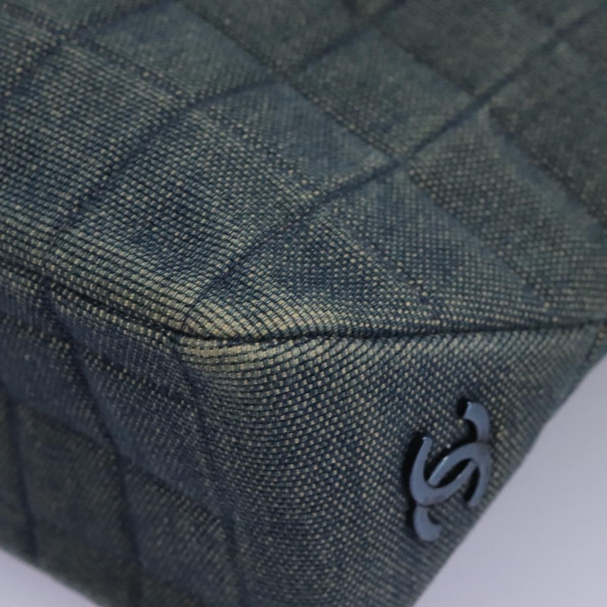 CHANEL Choco Bar Hand Bag Denim Blue CC - 16