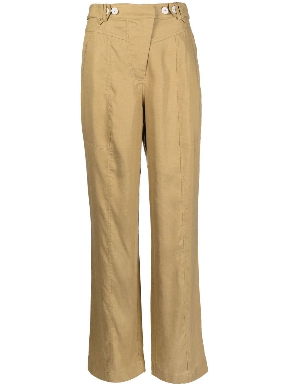 high-waisted straight-leg trousers - 1