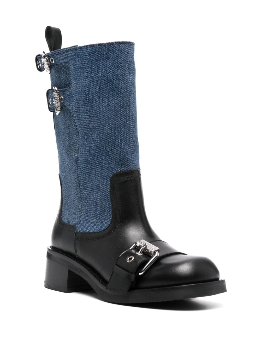 logo-buckle detail boots - 2