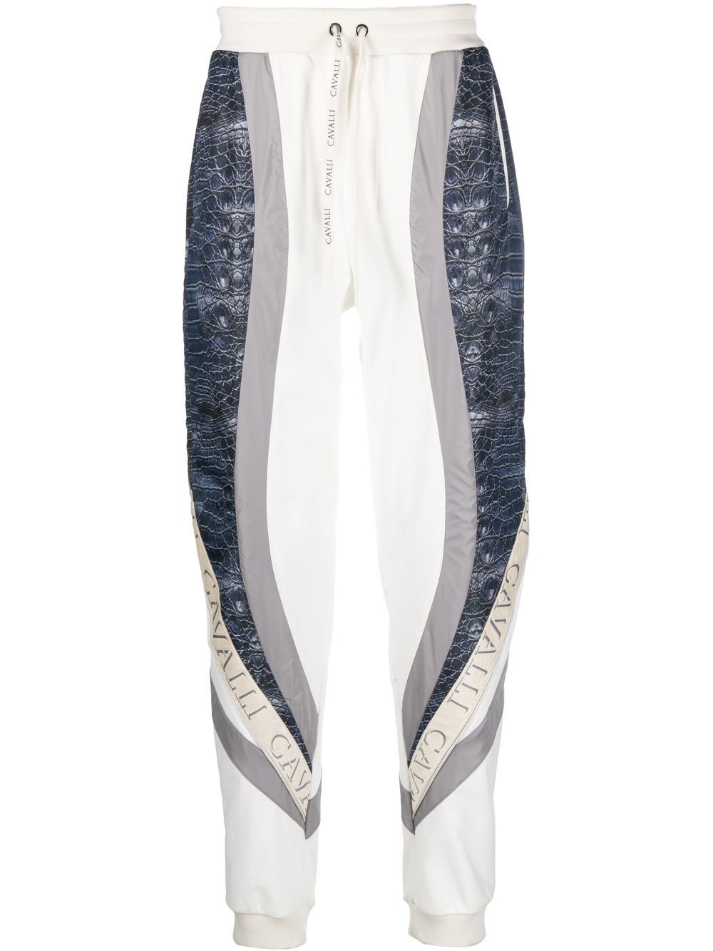 animal print logo-tape track pants - 1