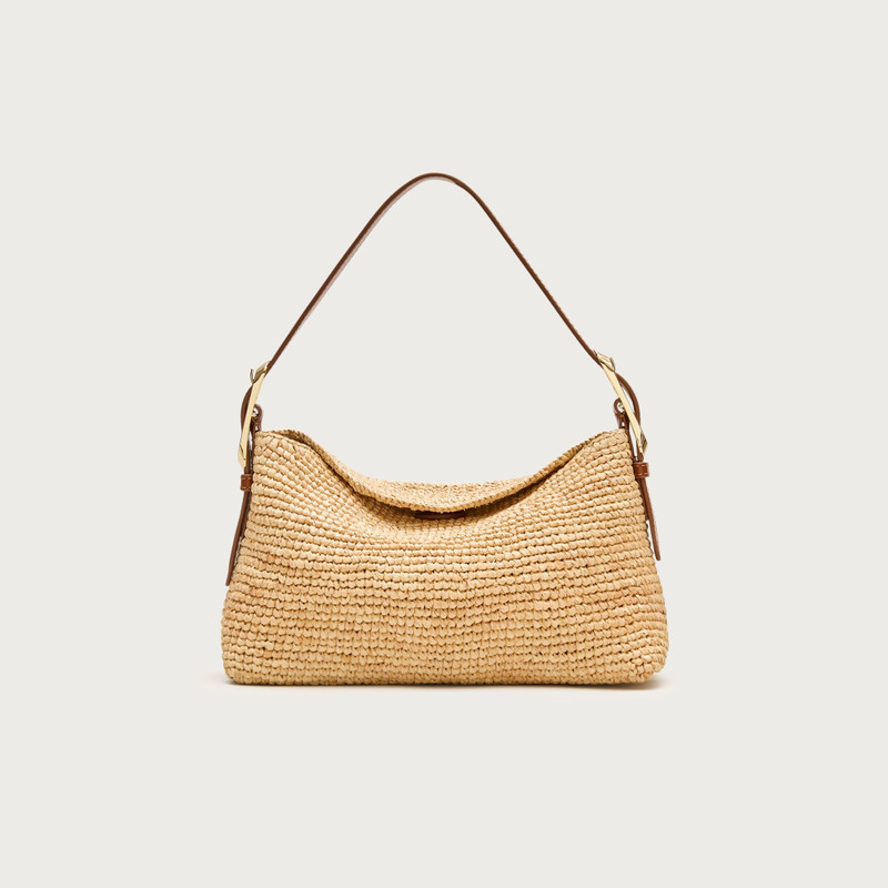 Berkeley small handknotted shoulder bag in raffia 1