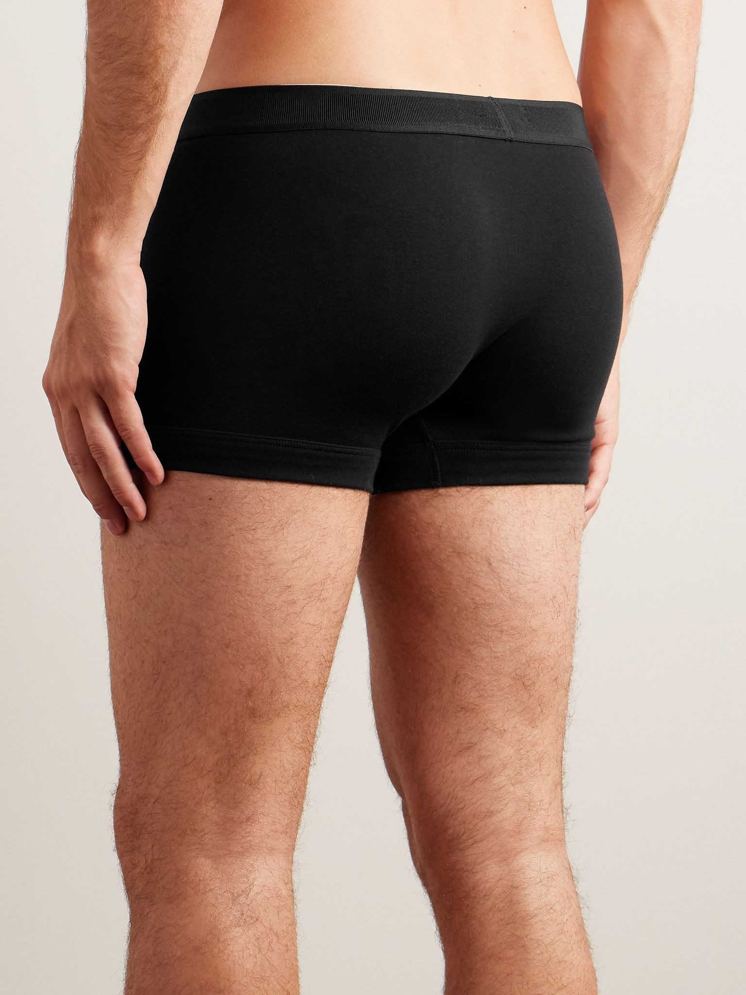 Two-Pack Stretch-Cotton Jersey Boxer Briefs Black - 3