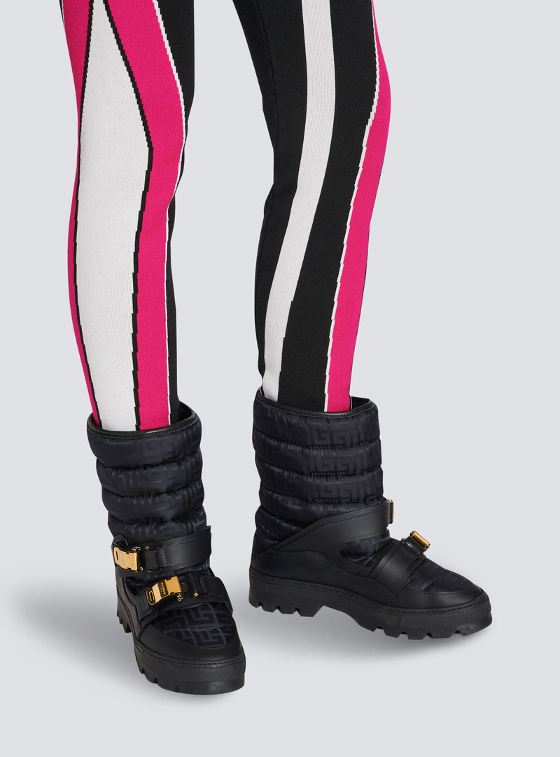Balmain Rossignol Capsule - Balmain monogram nylon après-ski boots outlook