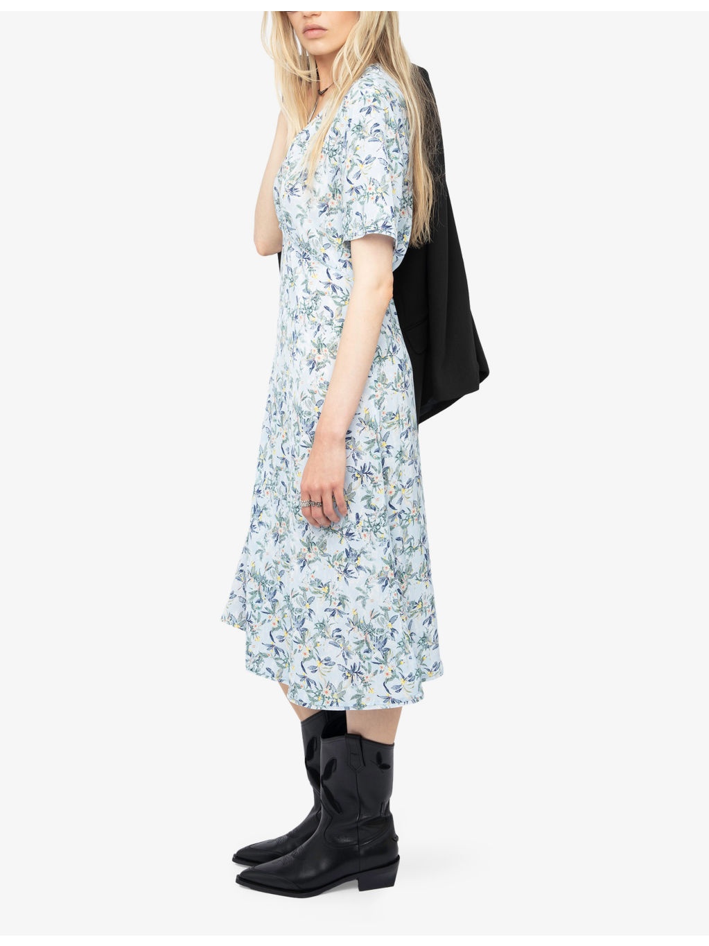 Rhodral V-Neck Floral-Print Woven Midi Dress - 3