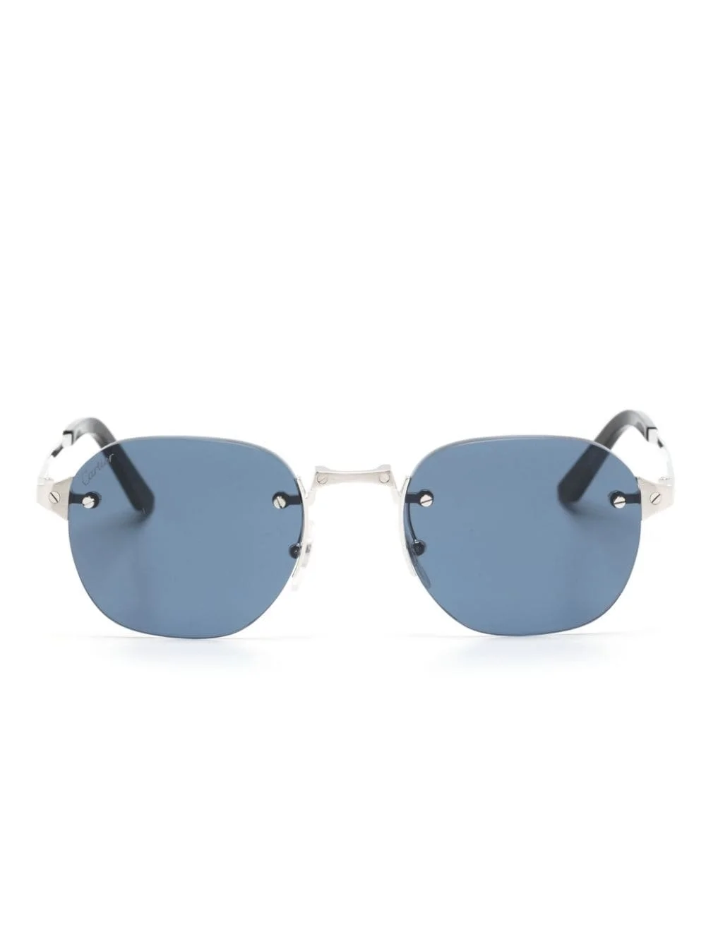 round-frame rimless sunglasses - 1