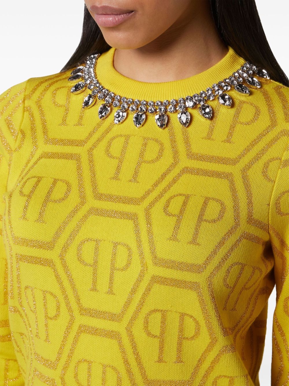 monogram crystal-embellished jumper - 5