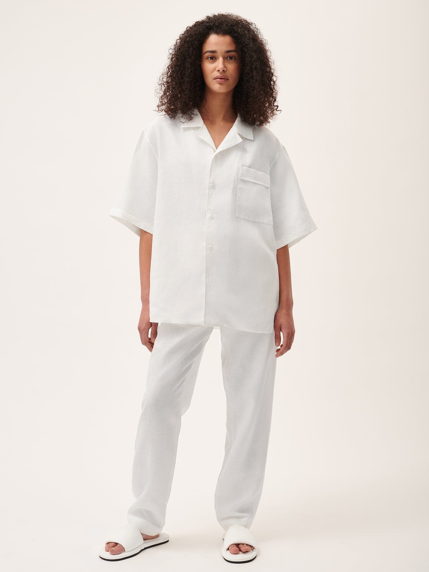Women's DNA Aloe Linen Trousers - Off-White - 5
