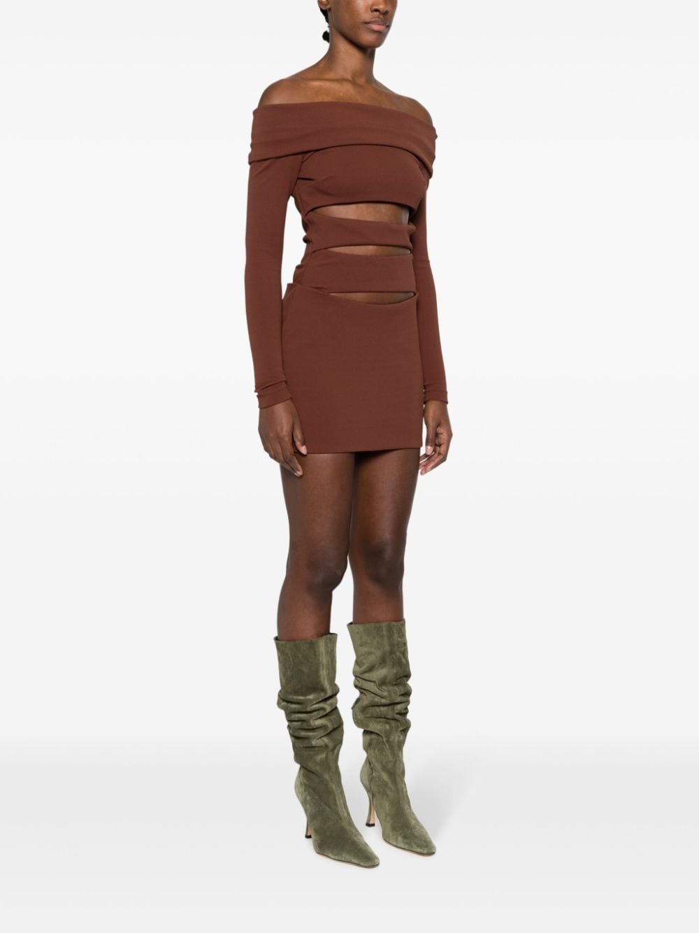 off-shoulder cut-out minidress - 3