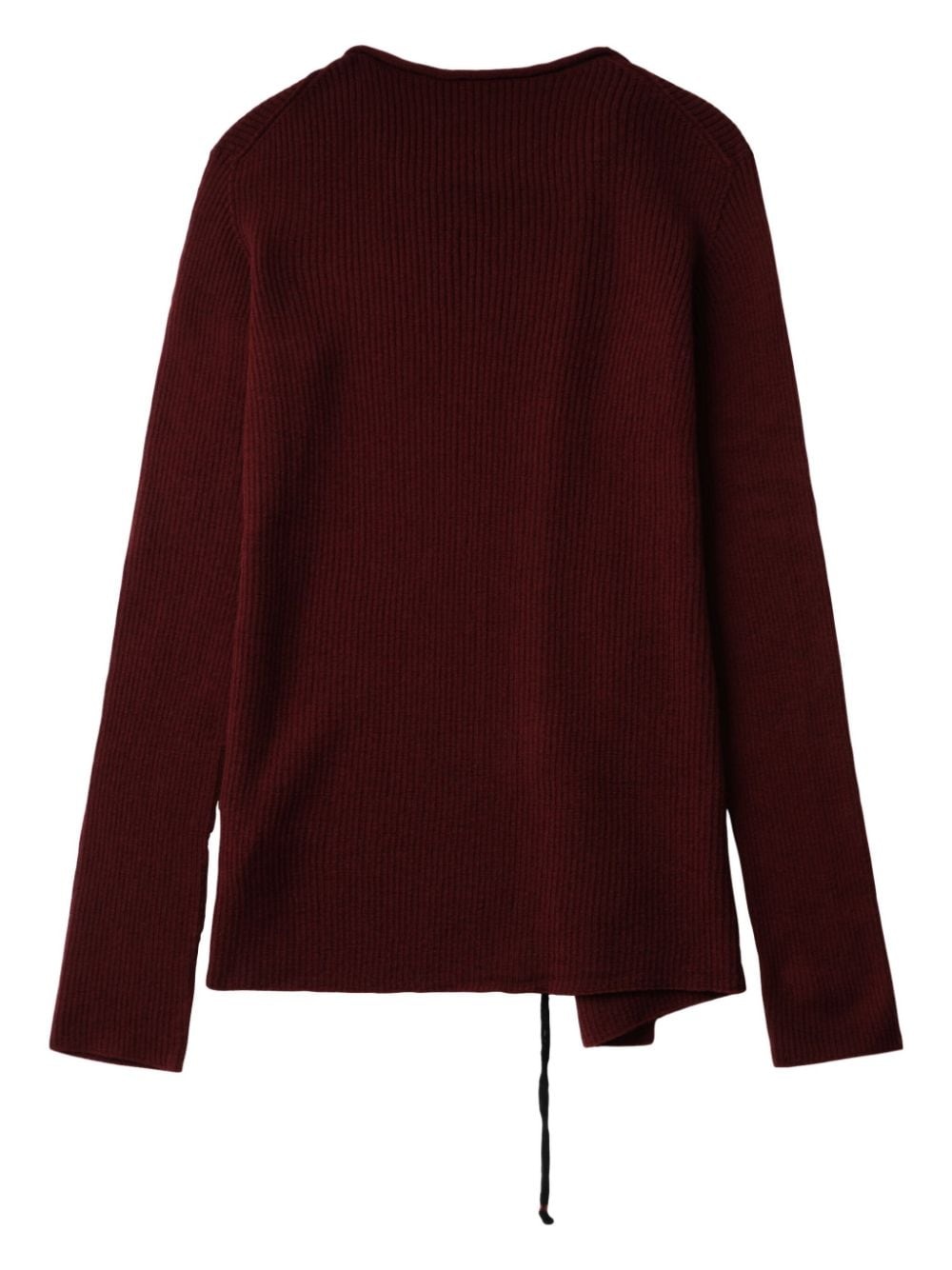 decorative-stitching wool jumper - 6