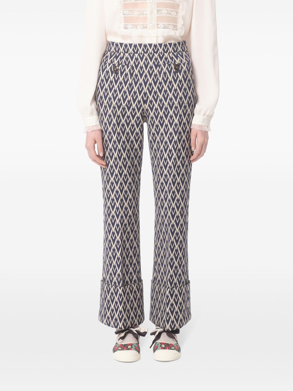 monogram-print trousers - 3