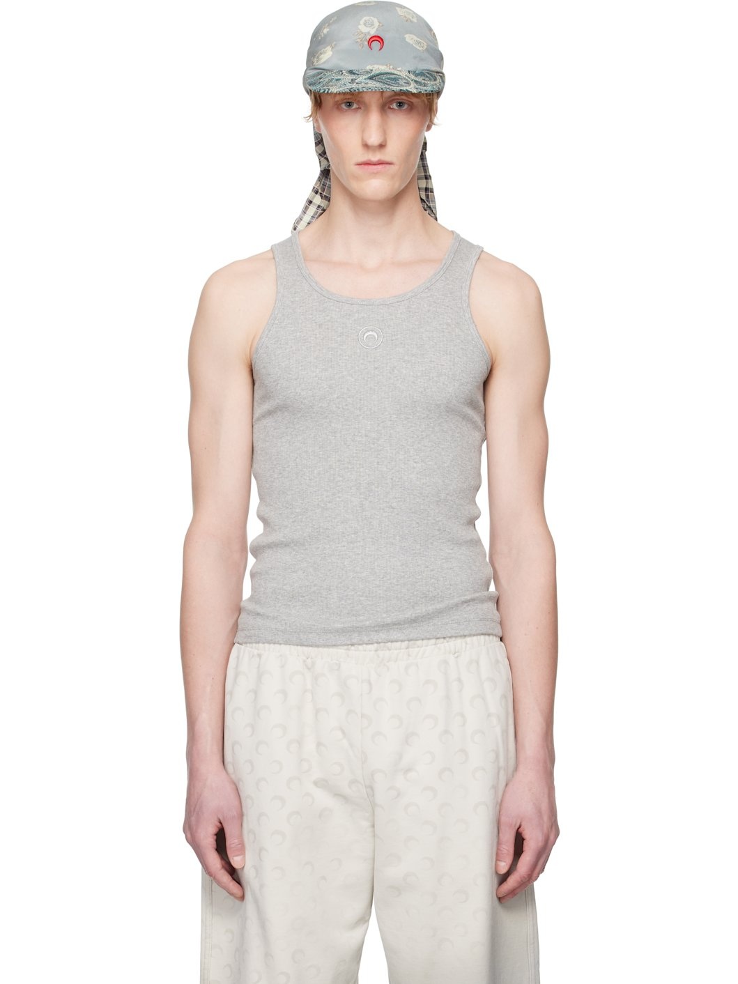 Gray Organic Cotton Rib Tank Top - 1