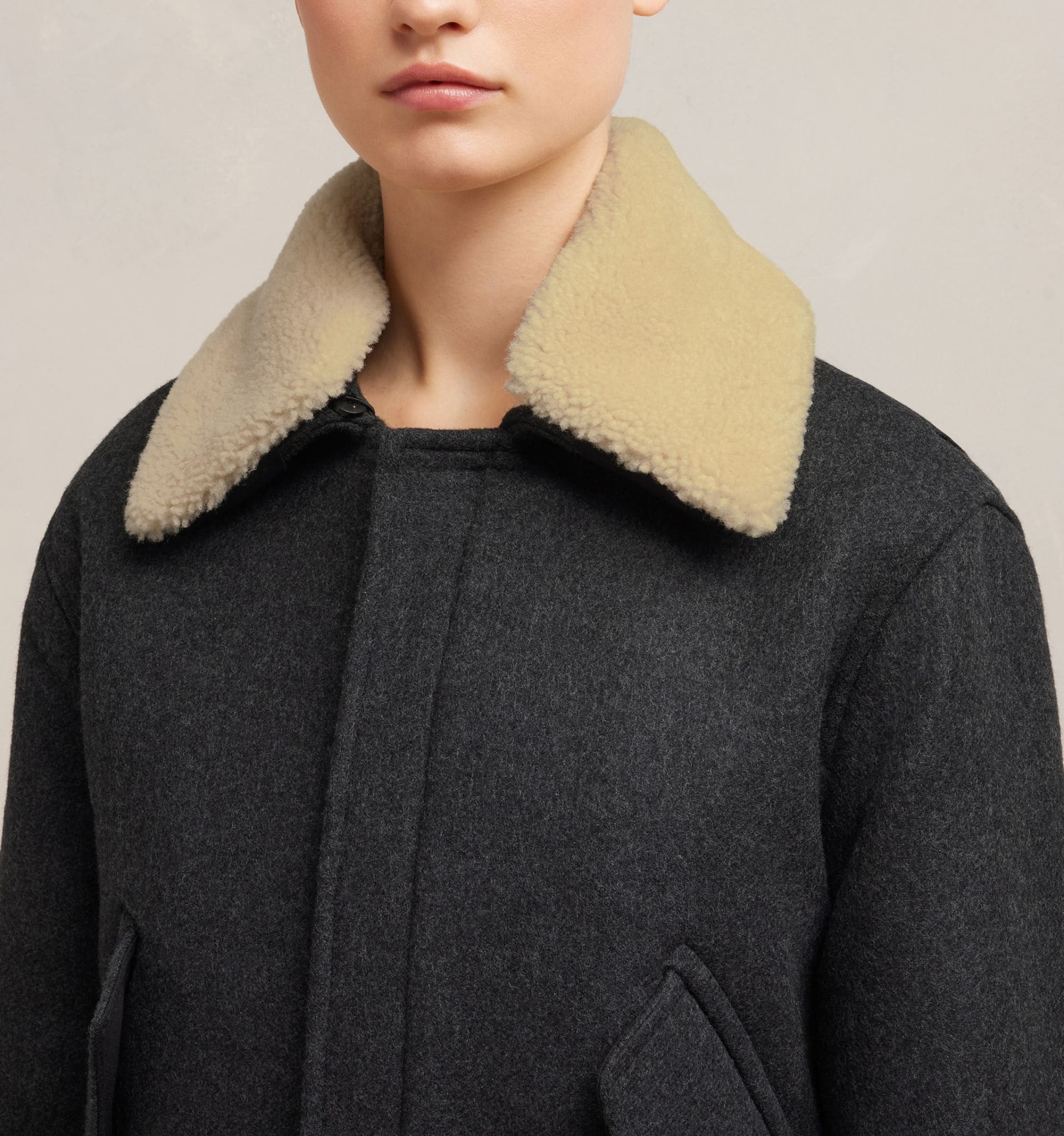 Shearling Collar Jacket - 8