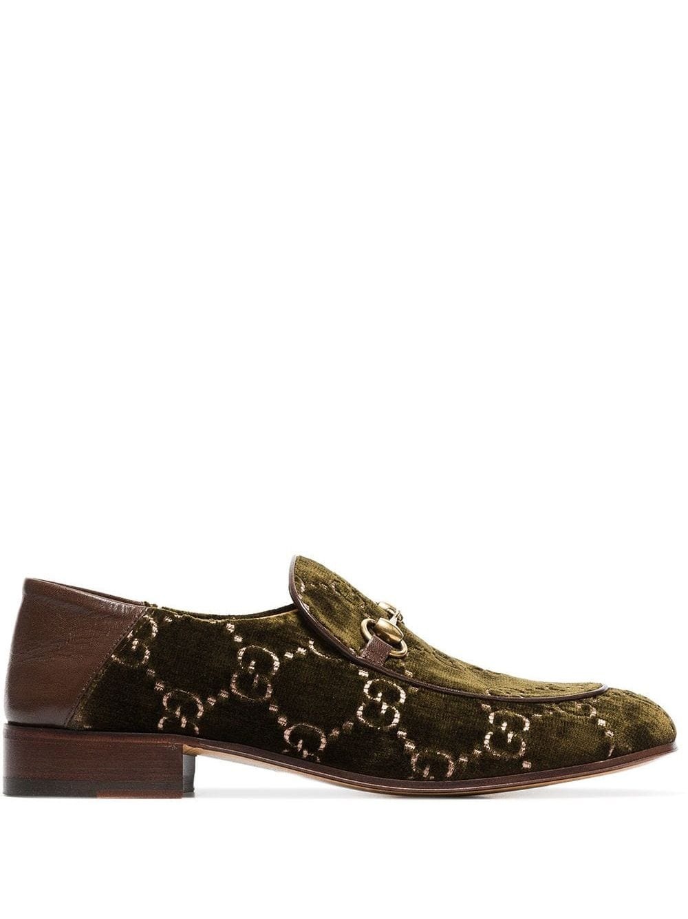 GG horsebit velvet-effect loafers - 1