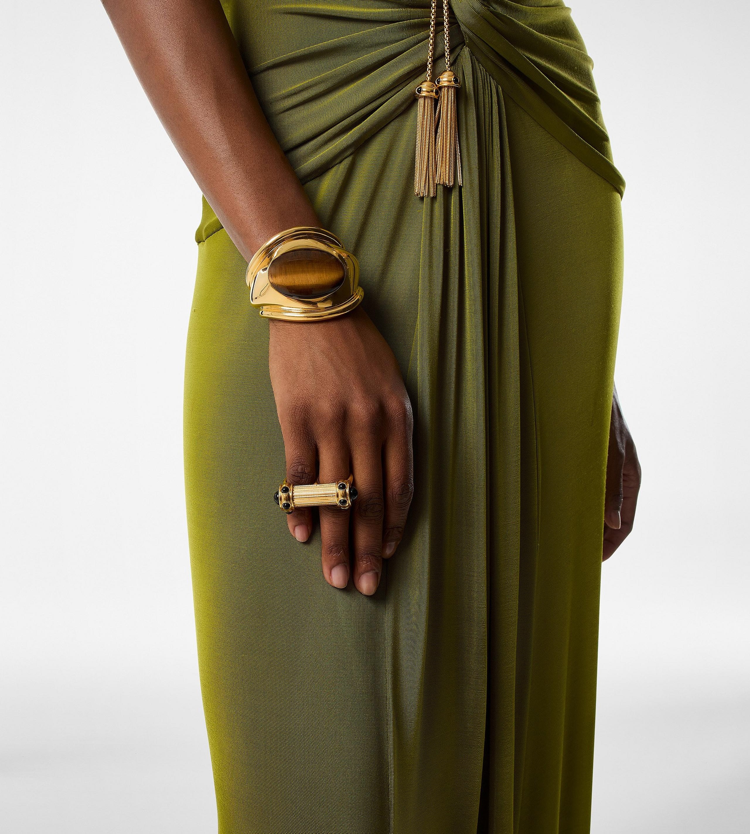 BRASS AND TIGER EYE ANGELICA CUFF - 3