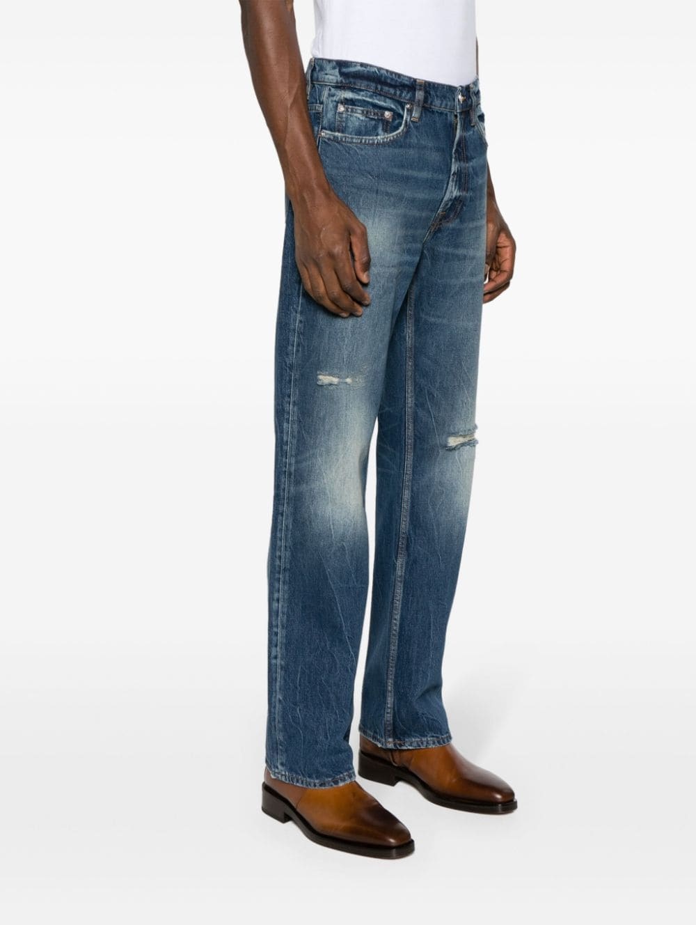ripped-detailed distressed jeans - 3