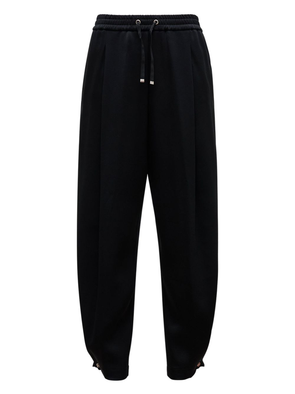 pleated drawstring track pants - 1
