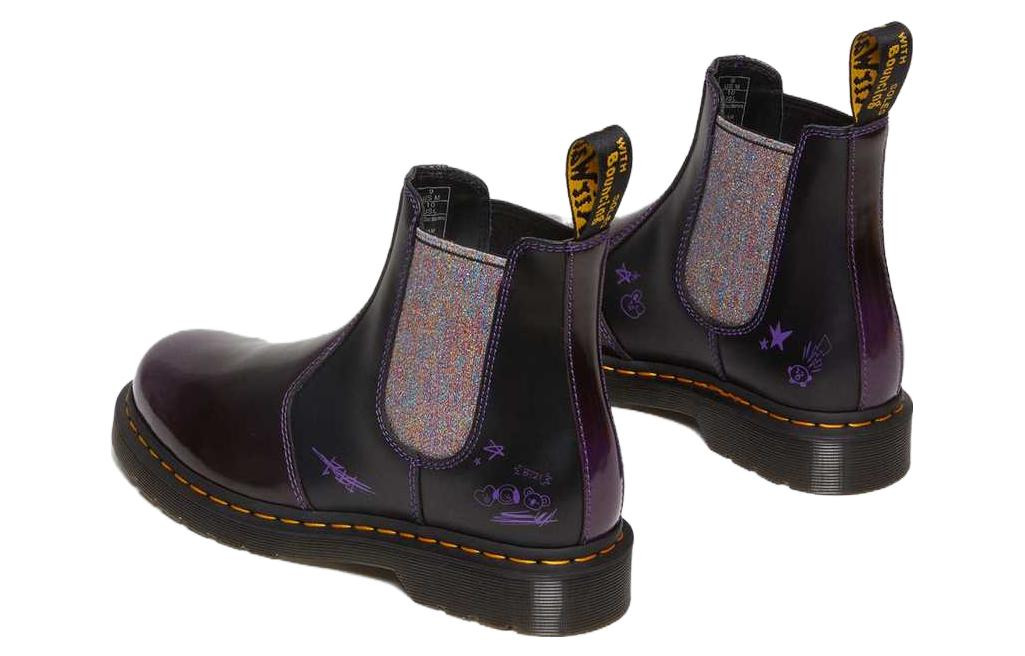 (WMNS) Dr. Martens x BT21 2976 Leather Chelsea Boots 'Purple Black' 30892511 - 4