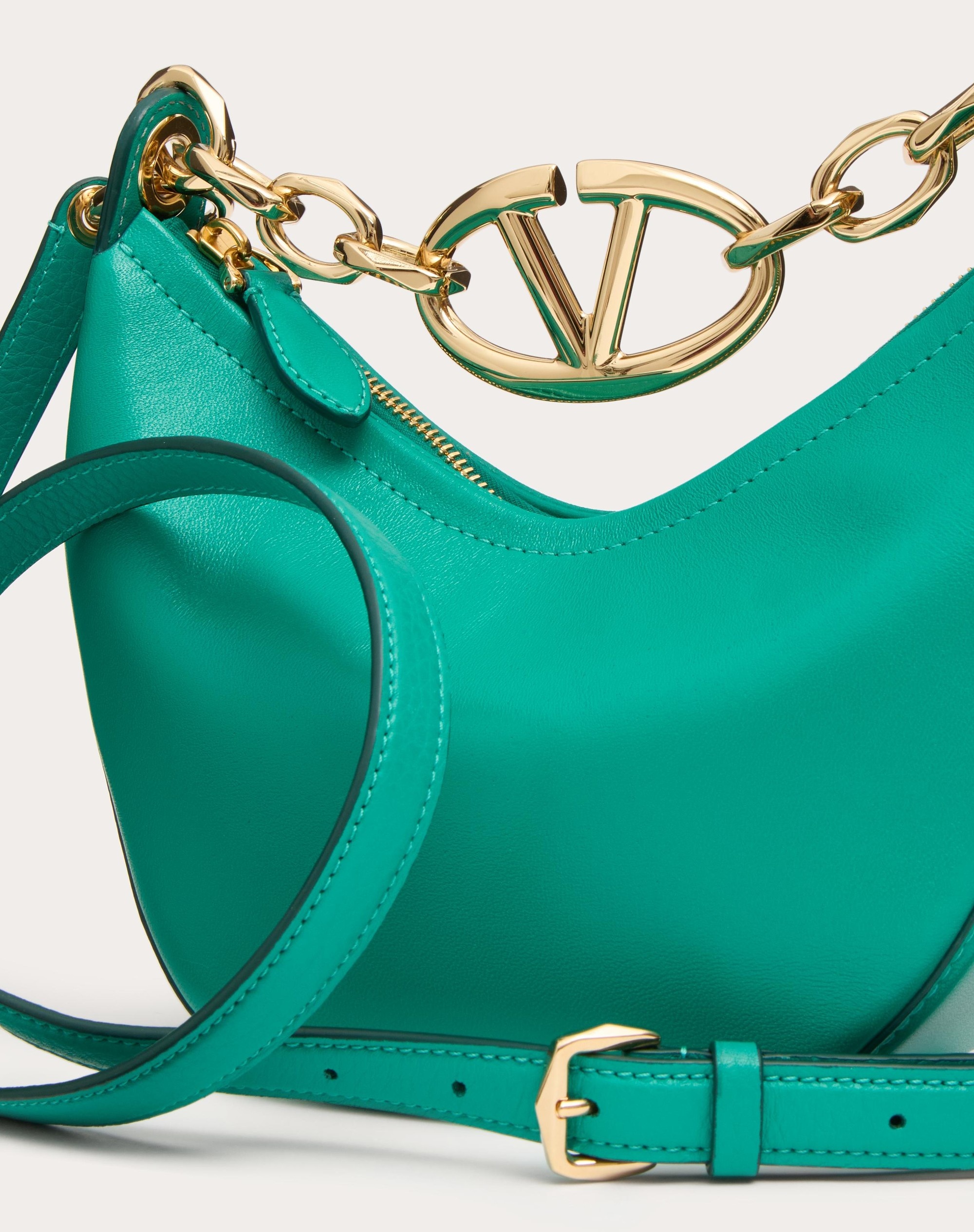 VLOGO MOON MINI HOBO BAG IN NAPPA LEATHER WITH CHAIN - 8
