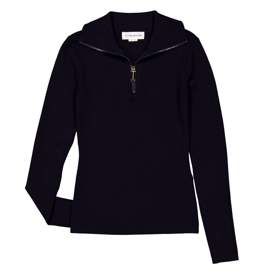 Victoria Beckham Half Zip High Neck Sweater - 5