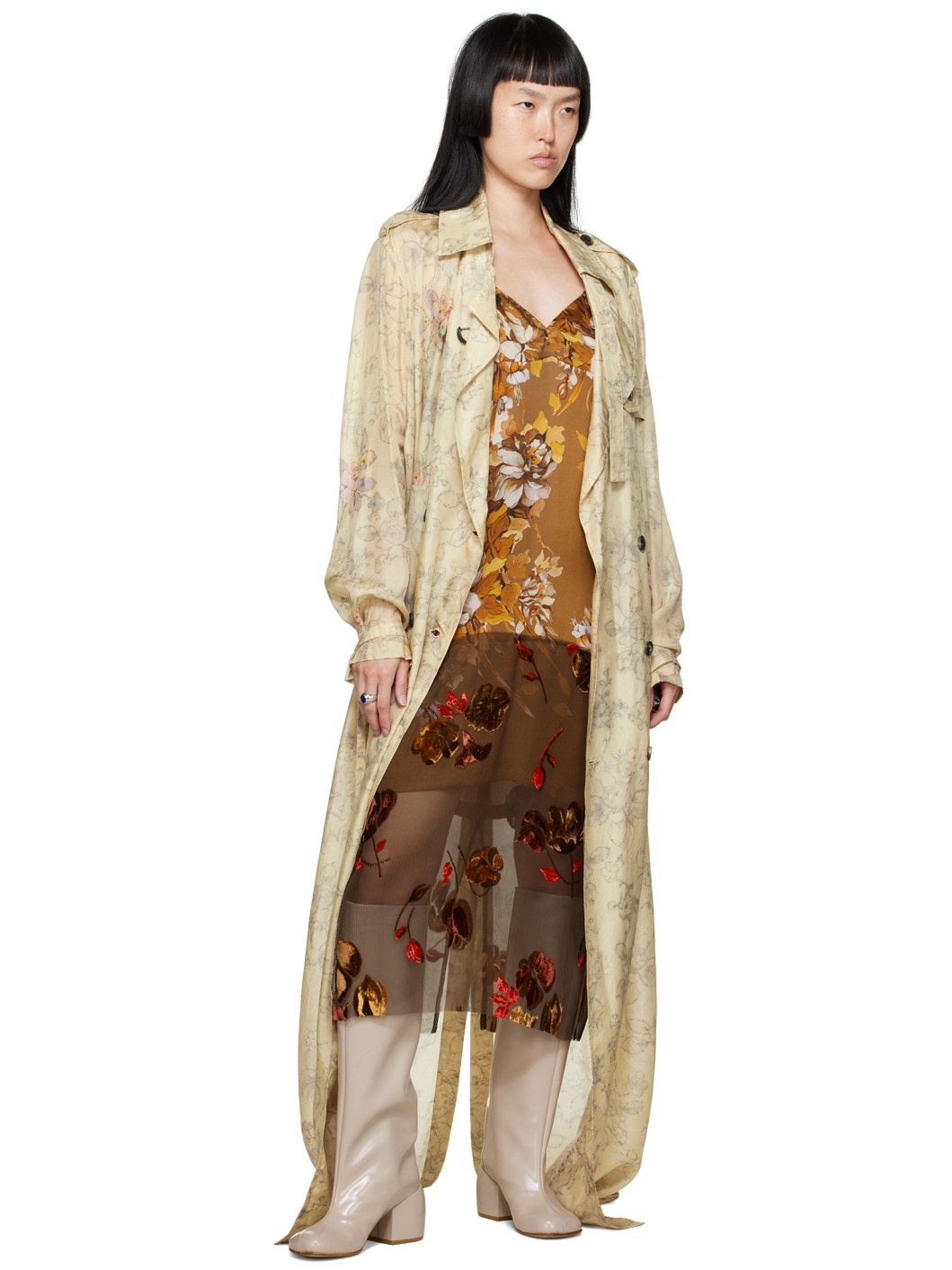 Dries Van Noten SILK TRENCH COAT - 232-010230-7238 | REVERSIBLE