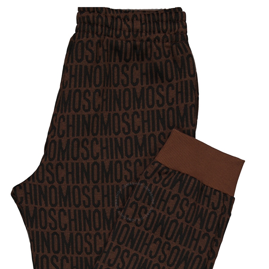 Moschino Ladies Fantasy Print Brown Allover Monogram Joggers - 7