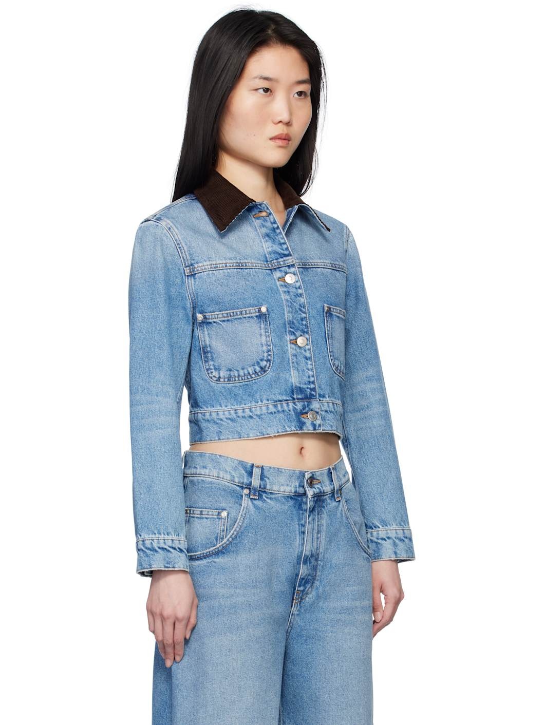 Blue Vintage Wash Denim Jacket - 2