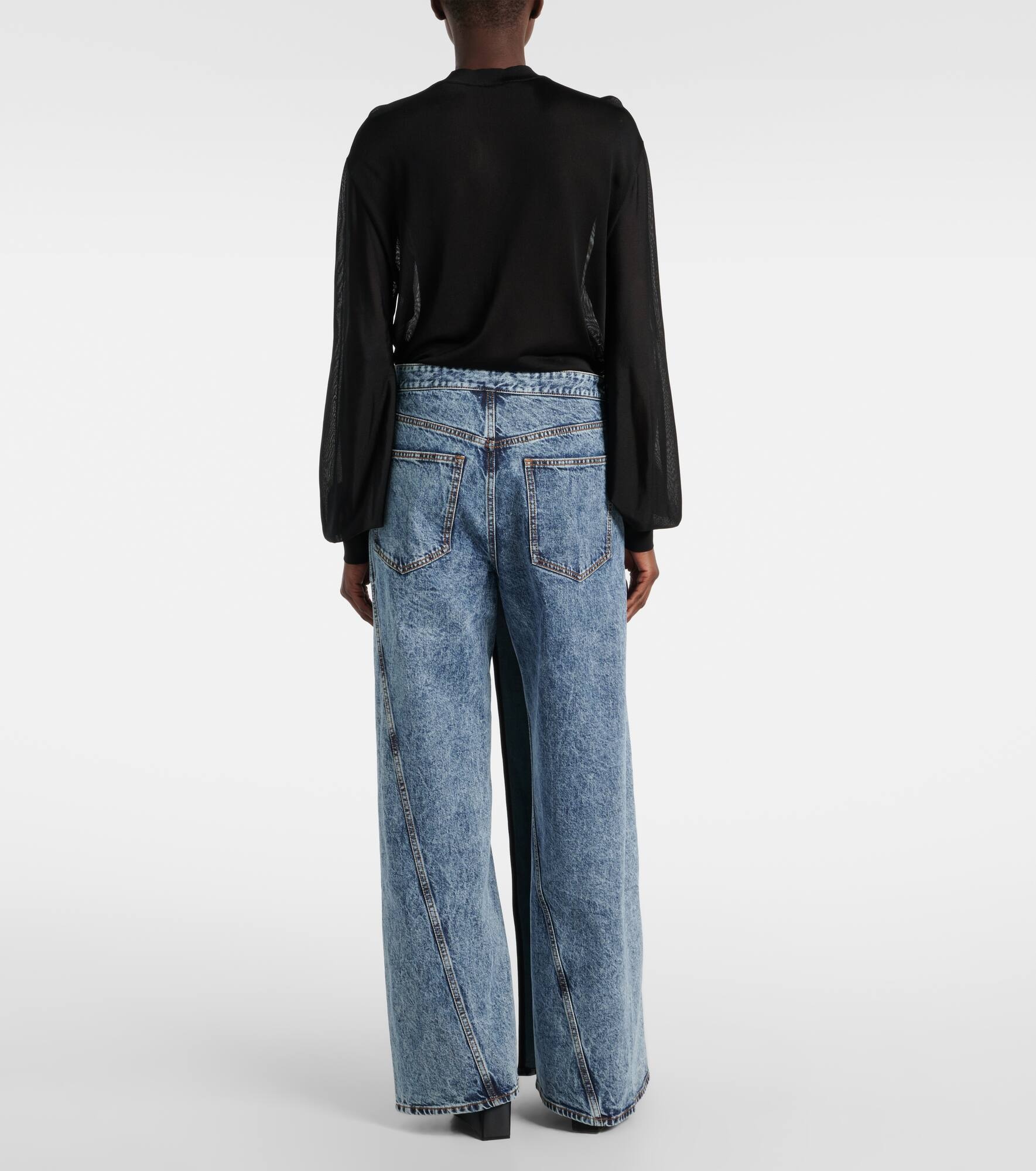 Wide-leg wrap jeans - 3