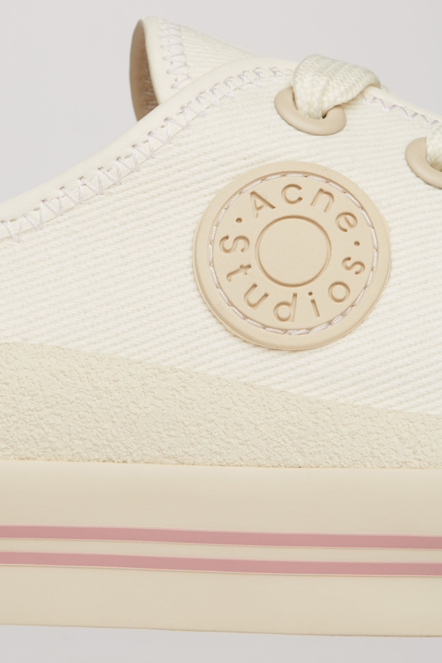 Logo-patch canvas sneakers ivory white - 5