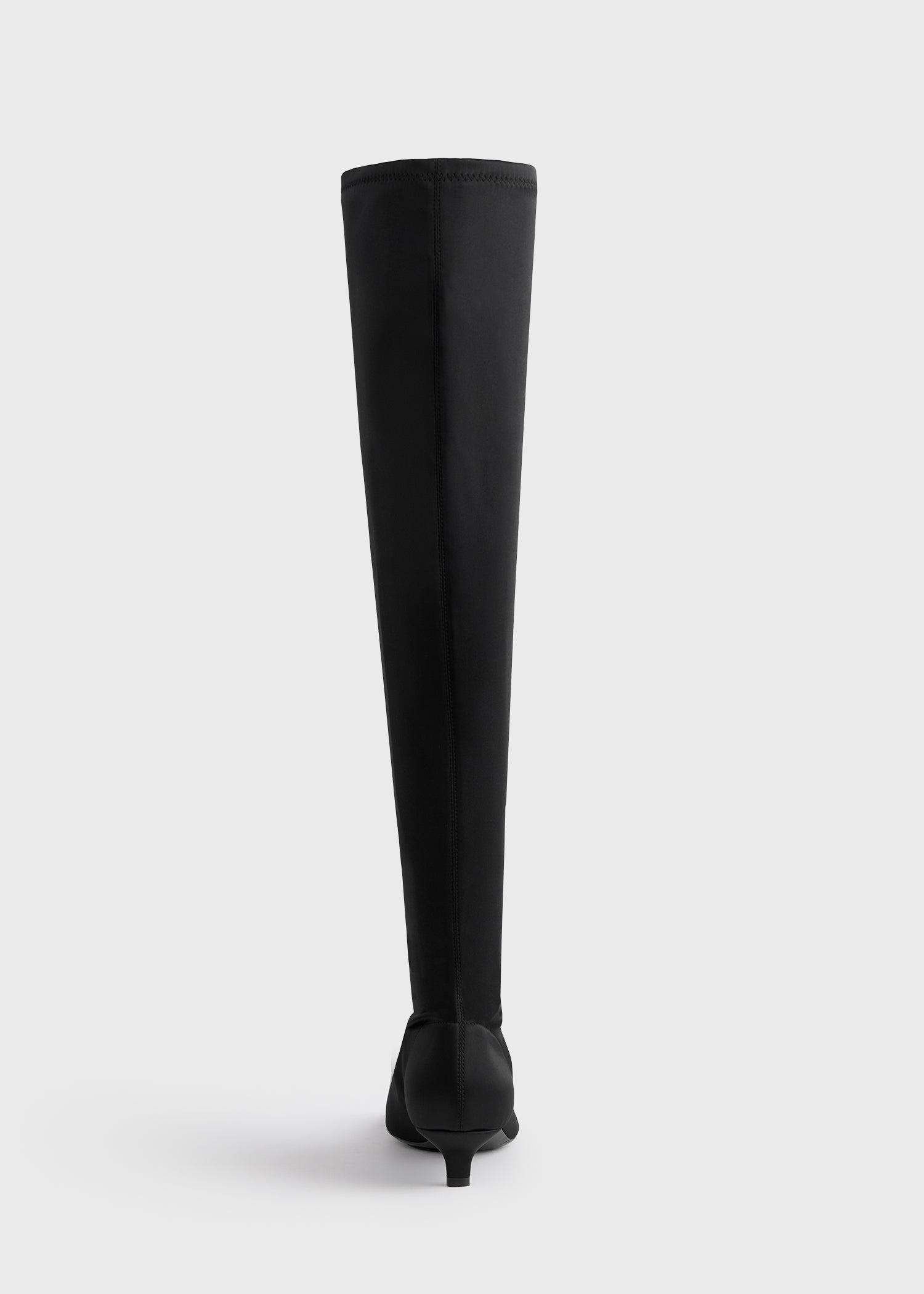 Satin knee-high boots black - 4