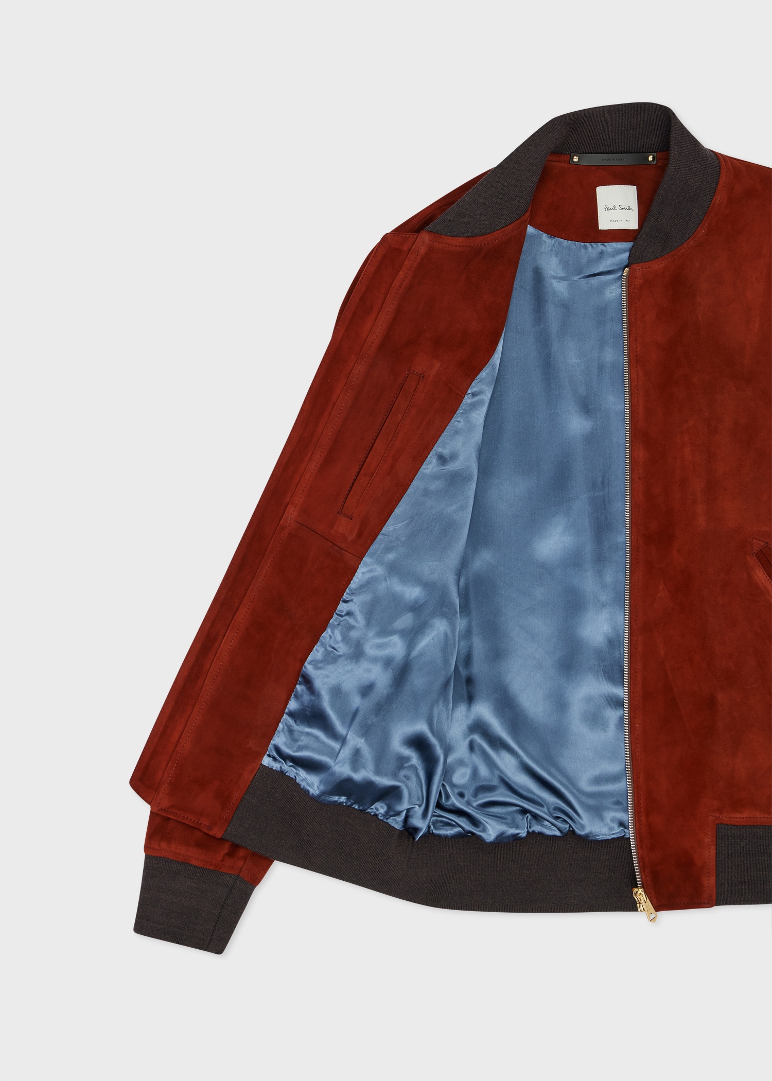 Cherry Red Suede Bomber Jacket - 4