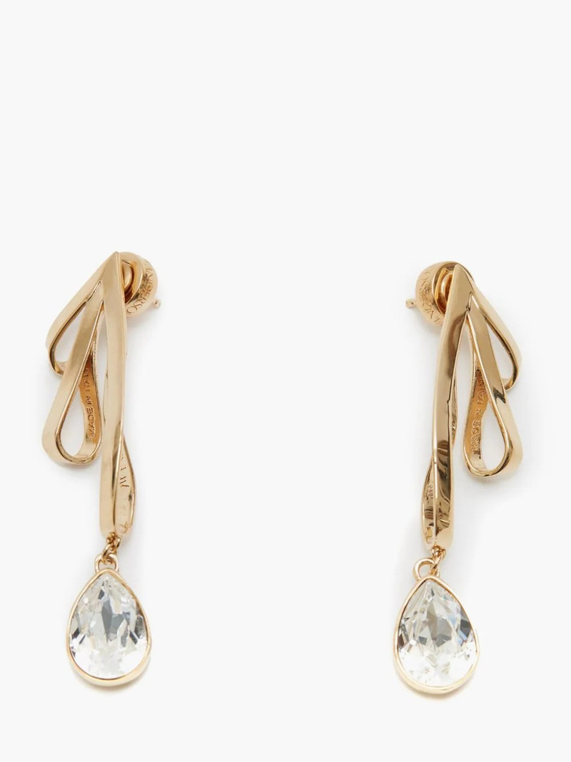 JW Anderson CRYSTAL DROP RIBBON EARRINGS outlook