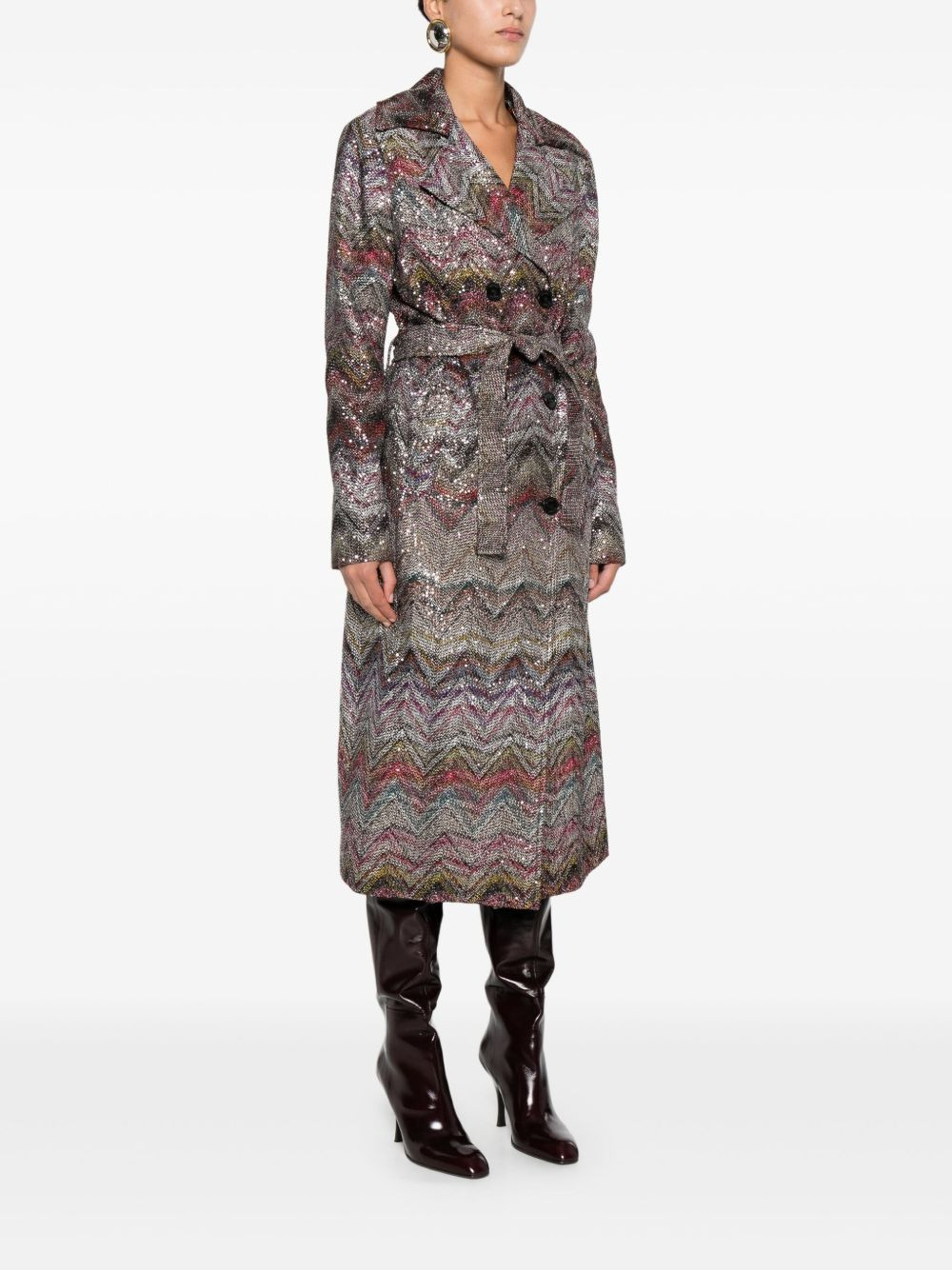 Multicolor viscose blend trench coat - 3