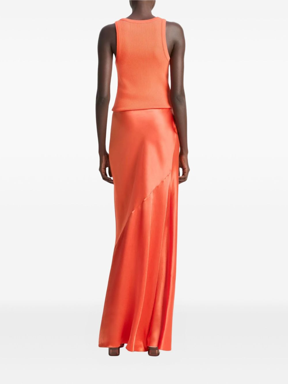satin bias-cut maxi skirt - 4