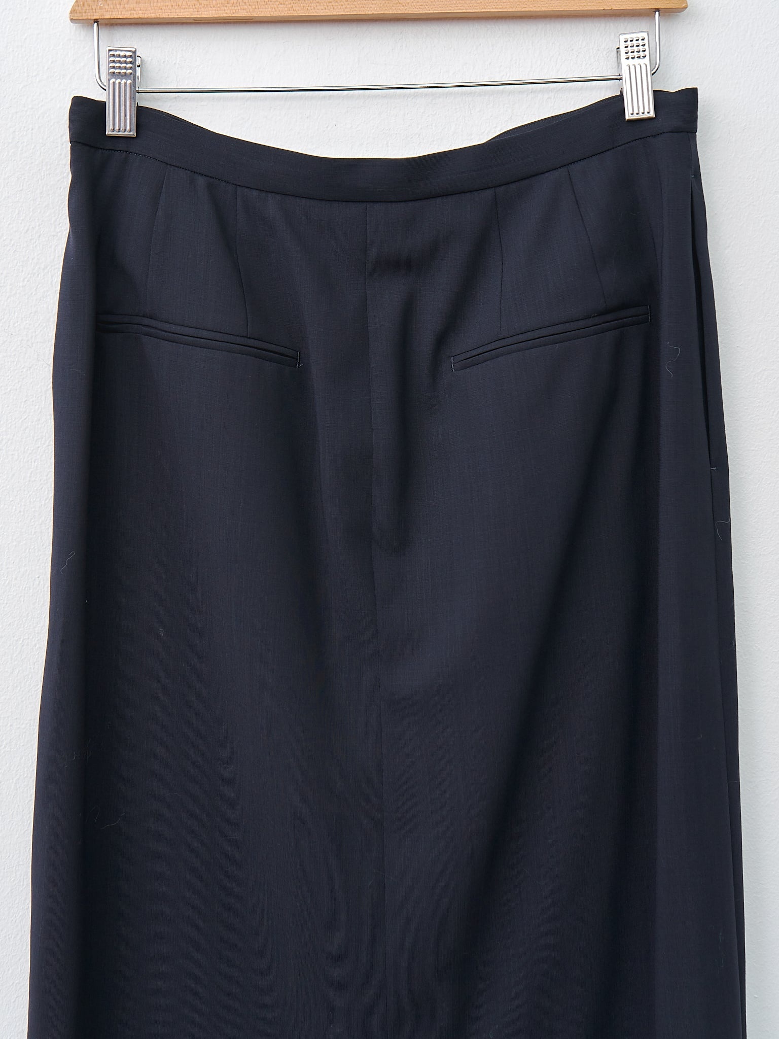 Wool Lawn Straight Skirt - Navy - 6