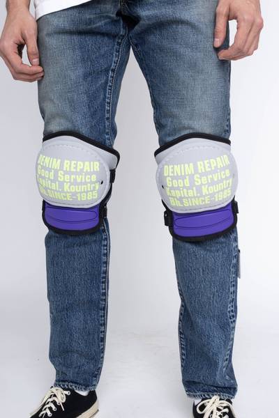 Kapital DENIM REPAIR Knee Pad - Grey X Purple outlook