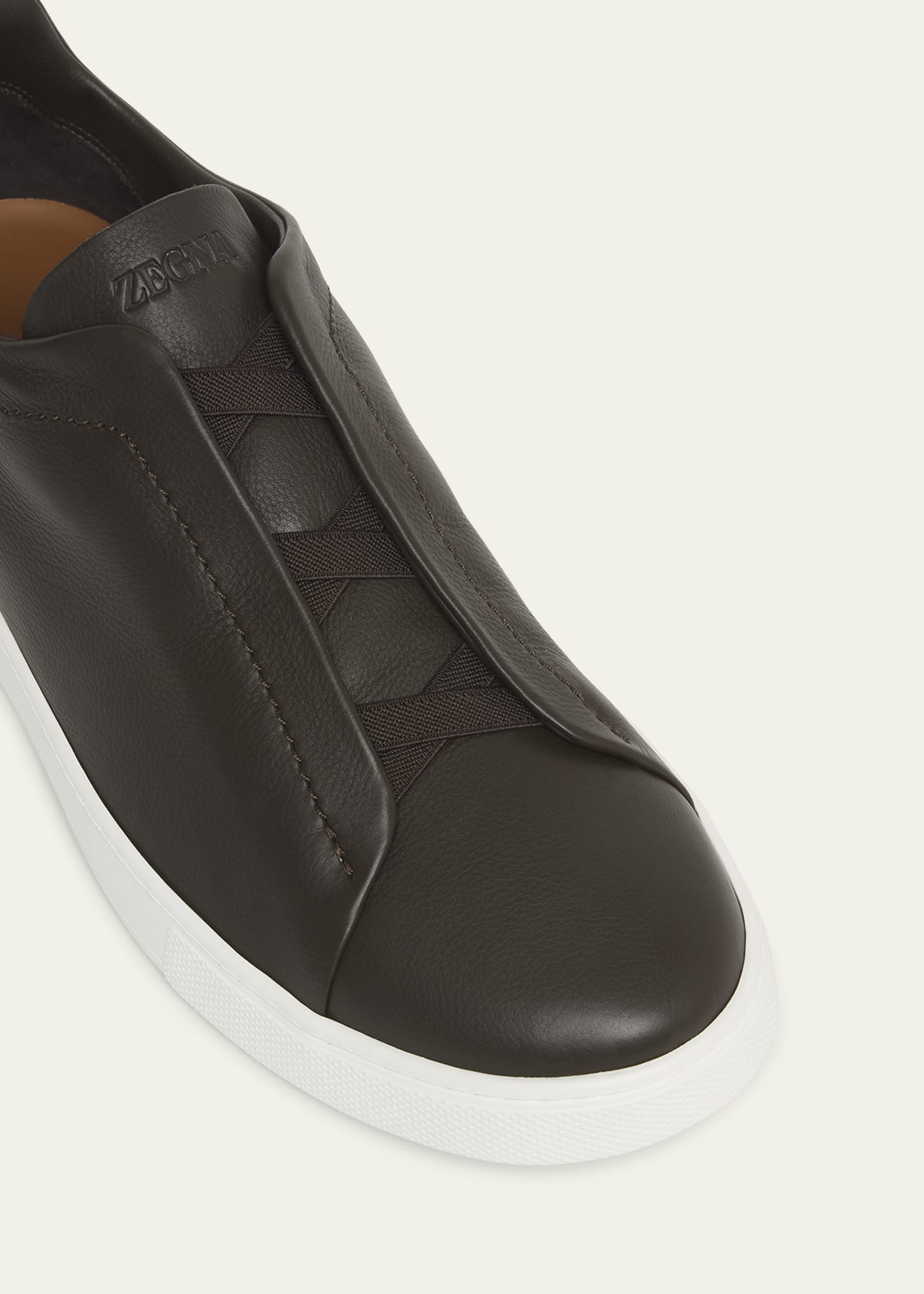 Men's Triple Stitch SECONDSKIN Leather Slip-On Sneakers - 3
