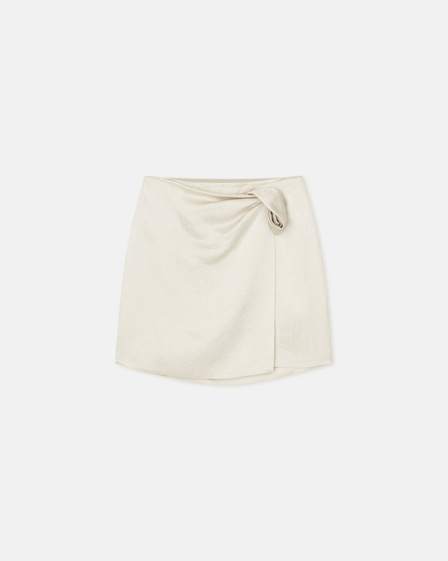 Ruched Crinkled-Satin Mini Skirt - 1