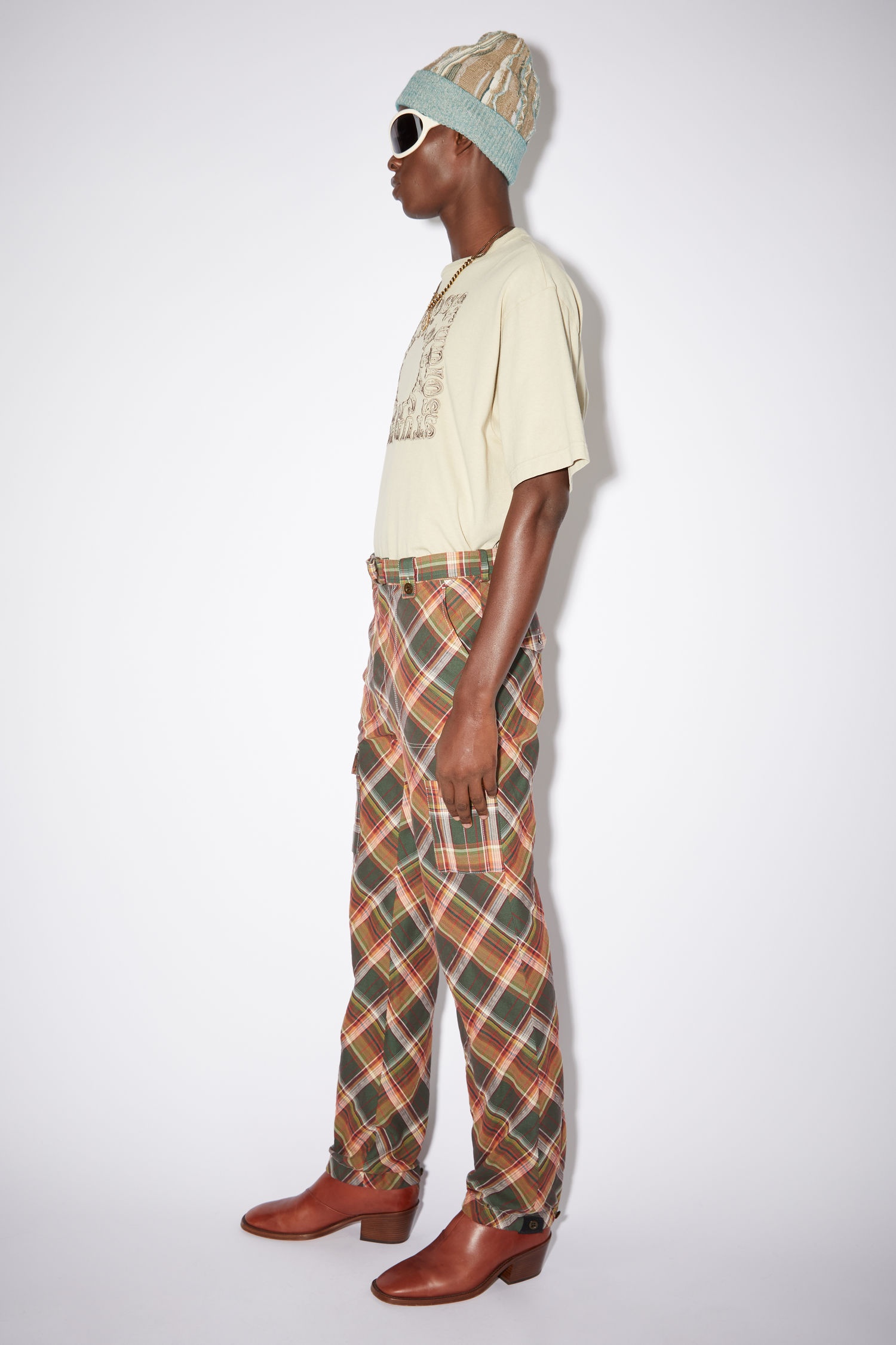 Slim combat trousers - Green/red - 4