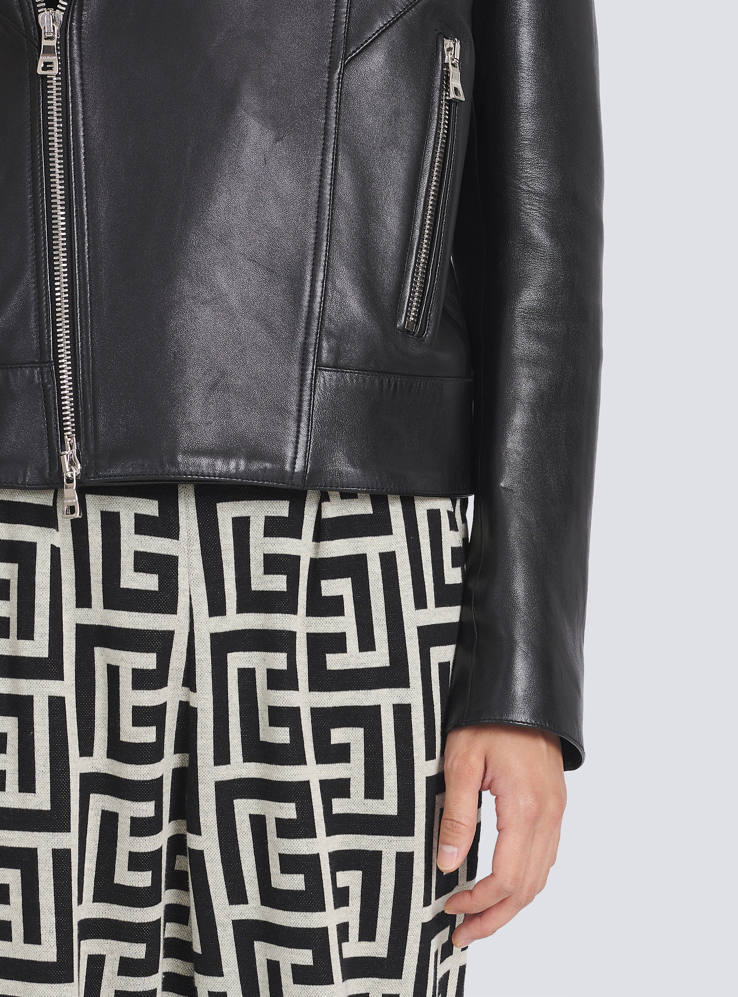 Leather biker jacket - 7
