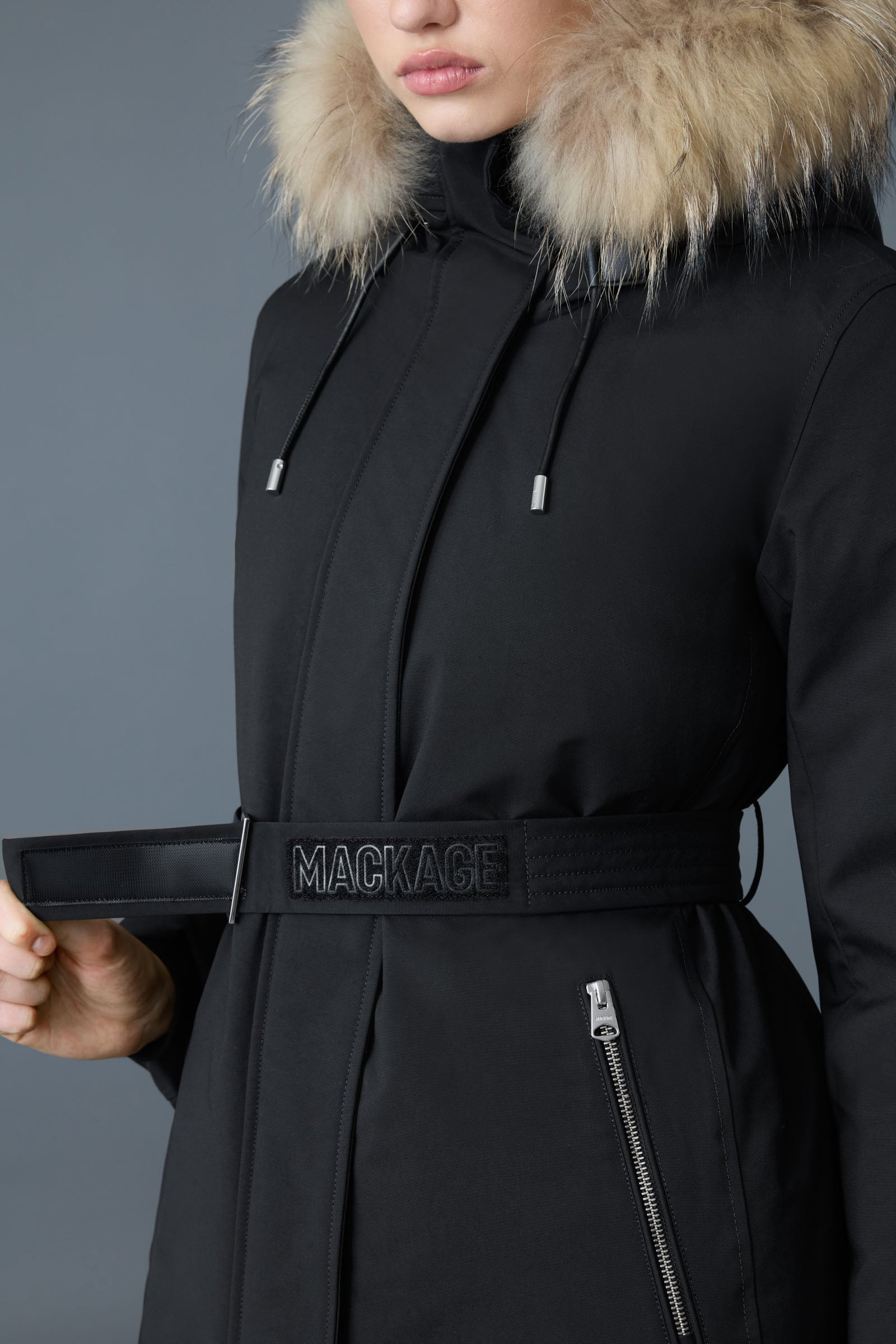 JENI 2-in-1 down parka with removable bib and natural fur - 5
