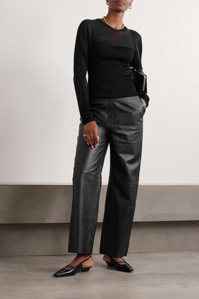 Totême + NET SUSTAIN paneled leather wide-leg pants outlook