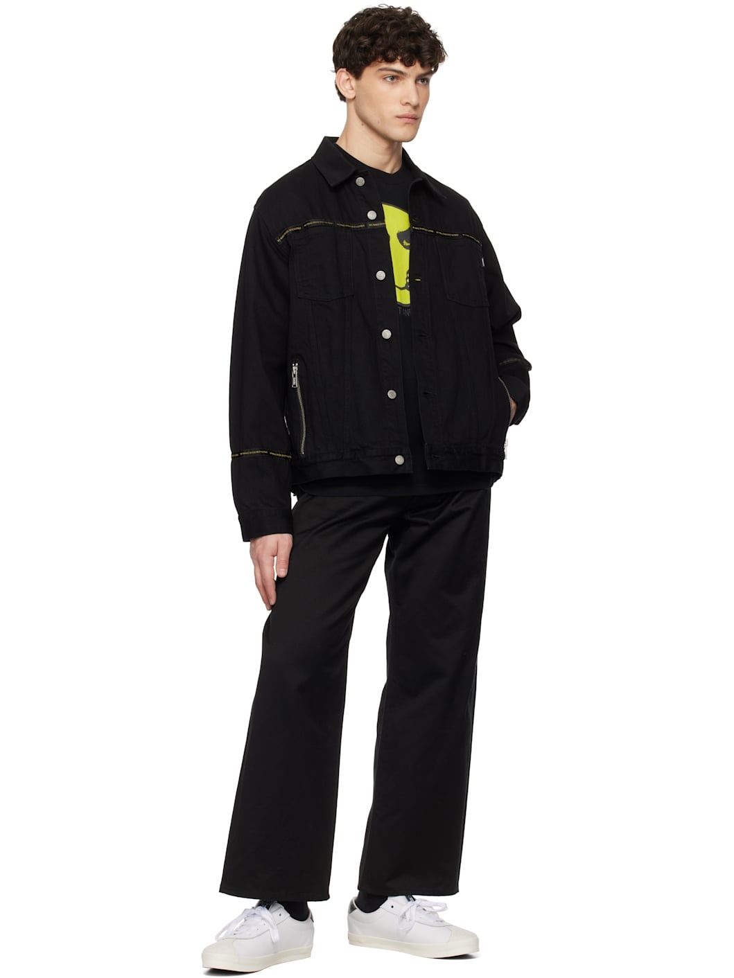 Black Pocket Denim Jacket - 4