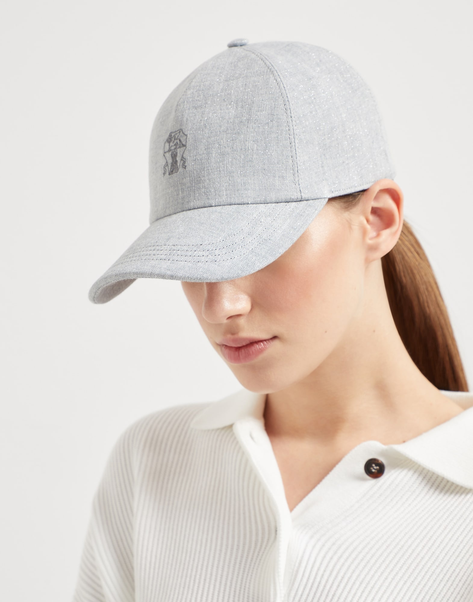 ハット BRUNELLO CUCINELLI Sparkling linen canvas baseball cap with Brunello Cucinelli Linen sparkling canvas baseball hat with